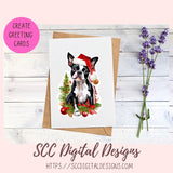 Boston Terrier Christmas Stickers for Digital or Paper Planners, Pre-Cropped Clipart Printable Stickers for Women, Kids & Junk Journals