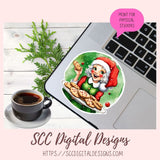 Whimscial Christmas Stickers for Digital or Paper Planners, Santa's Elves Pre-Cropped Clipart Printable Stickers for Women & Junk Journals