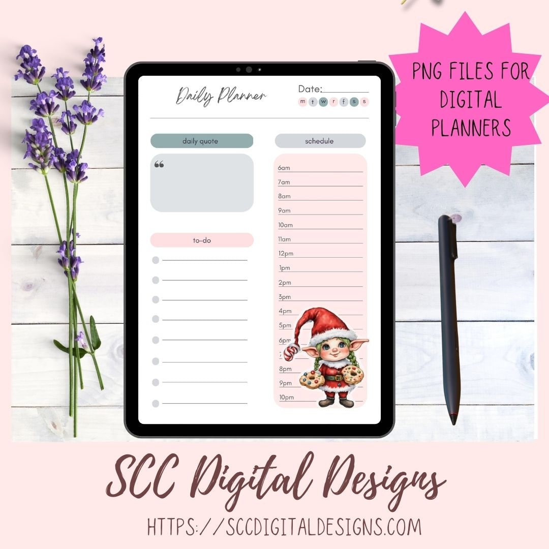 Christmas Cookies Whimsical Elves Clipart for Digital or Paper Planners, Commercial Use Pre-Cropped Printable Stickers, DIY Gift for Women,