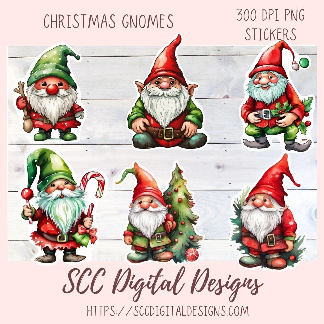 Birthday Gnome Clipart Printable Stickers for Digital Planners