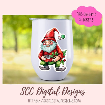 Cute Gnome Sticker for Digital or Paper Planners, Commercial Use Pre-Cropped Clipart Printable Stickers, DIY Gift for Women