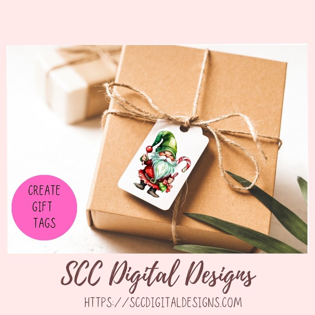 Cute Gnome Sticker for Digital or Paper Planners, Commercial Use Pre-Cropped Clipart Printable Stickers, DIY Gift for Women
