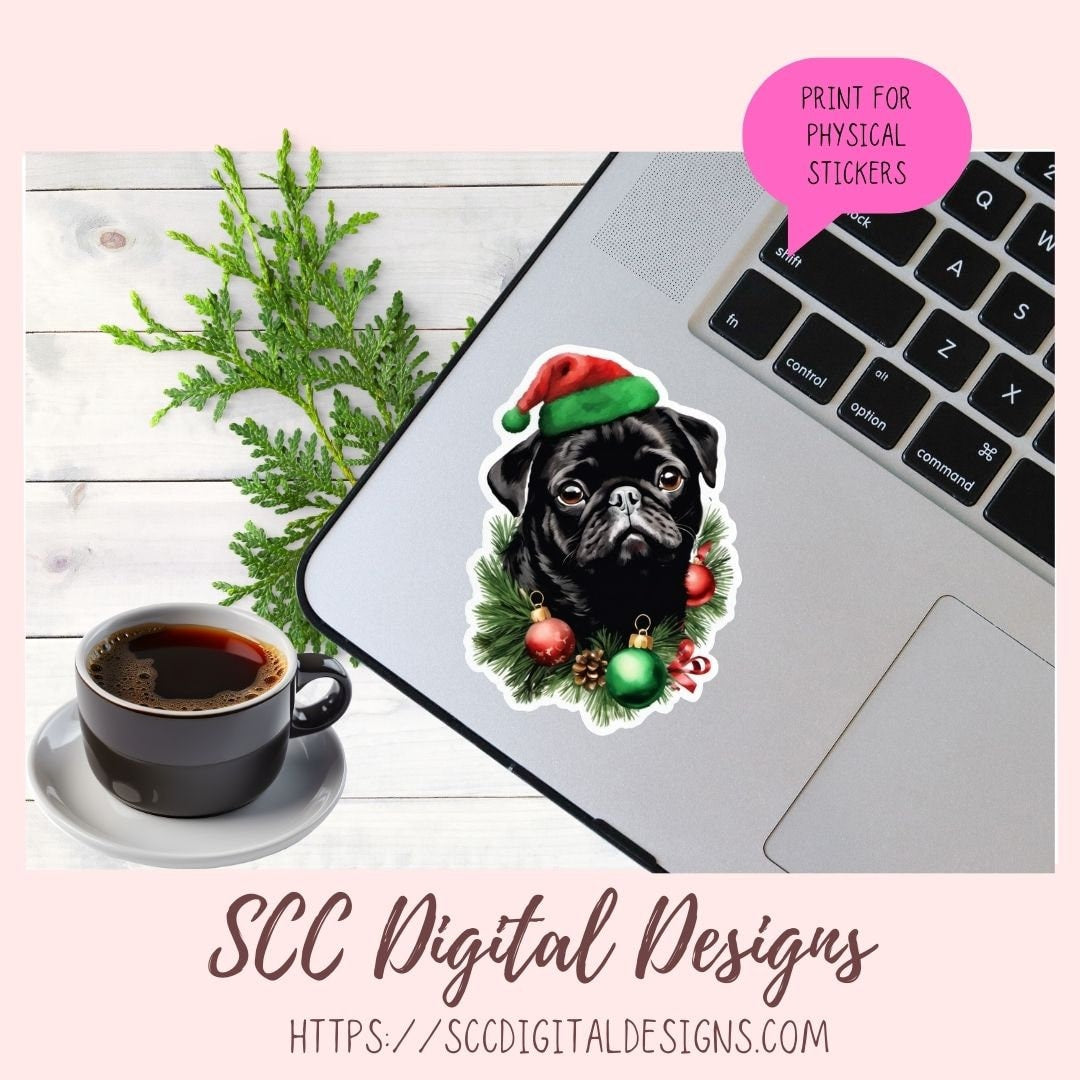 Pug Birthday Digital Stickers for Planners & Scrapbooking