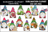 a year of gnomes sublimation clipart, winter, valentines, easter, 4th of july, summer, school, halloween, thanksviging, christmas