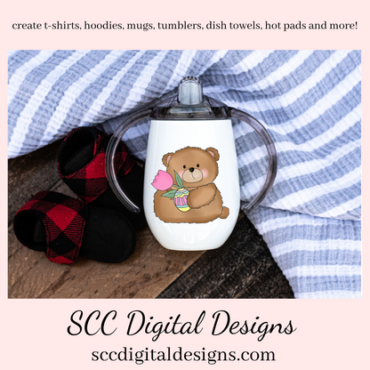 Easter Clipart PNG, Word Art, Easter Basket, Colored Eggs, Spring Flowers, Bear Clip Art, Clipart for Stickers, Commercial Use Art, Instant Download, PNG Files for Shirts, Wordart PNG, Pink Flowers, Chick & Cross