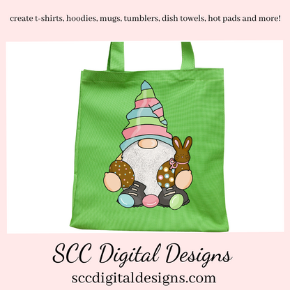 Our Easter gnome clipart with colored eggs and chocolate bunnies is an instant download and is great to make diy Easter gifts, gnome png for tumblers, and stickers, Easter t-shirts & hoodies for kids, and so much more! Clipart for Stickers, DIY Gift for Her, Easter Designs, Spring Clipart png, Gnome lover Gift, Bunny Clip Art, Colored Eggs & chick