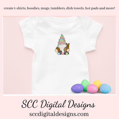 Our Easter gnome clipart with colored eggs and chocolate bunnies is an instant download and is great to make diy Easter gifts, gnome png for tumblers, and stickers, Easter t-shirts & hoodies for kids, and so much more! Clipart for Stickers, DIY Gift for Her, Easter Designs, Spring Clipart png, Gnome lover Gift, Bunny Clip Art, Colored Eggs & chick