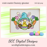 Easter Bunny Gnome PNG, Easter PNG for Tumbler, Bunny Clip Art, Clipart for Stickers, DIY Gift for Her, Colored Eggs, Duck, Instant Download