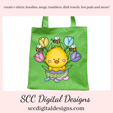 Easter Chick Clipart, Easter PNG Kids, for Stickers, Clip Art for Kids, Spring Flowers PNG, DIY Gift for Her, diy Easter Gifts, Chick png