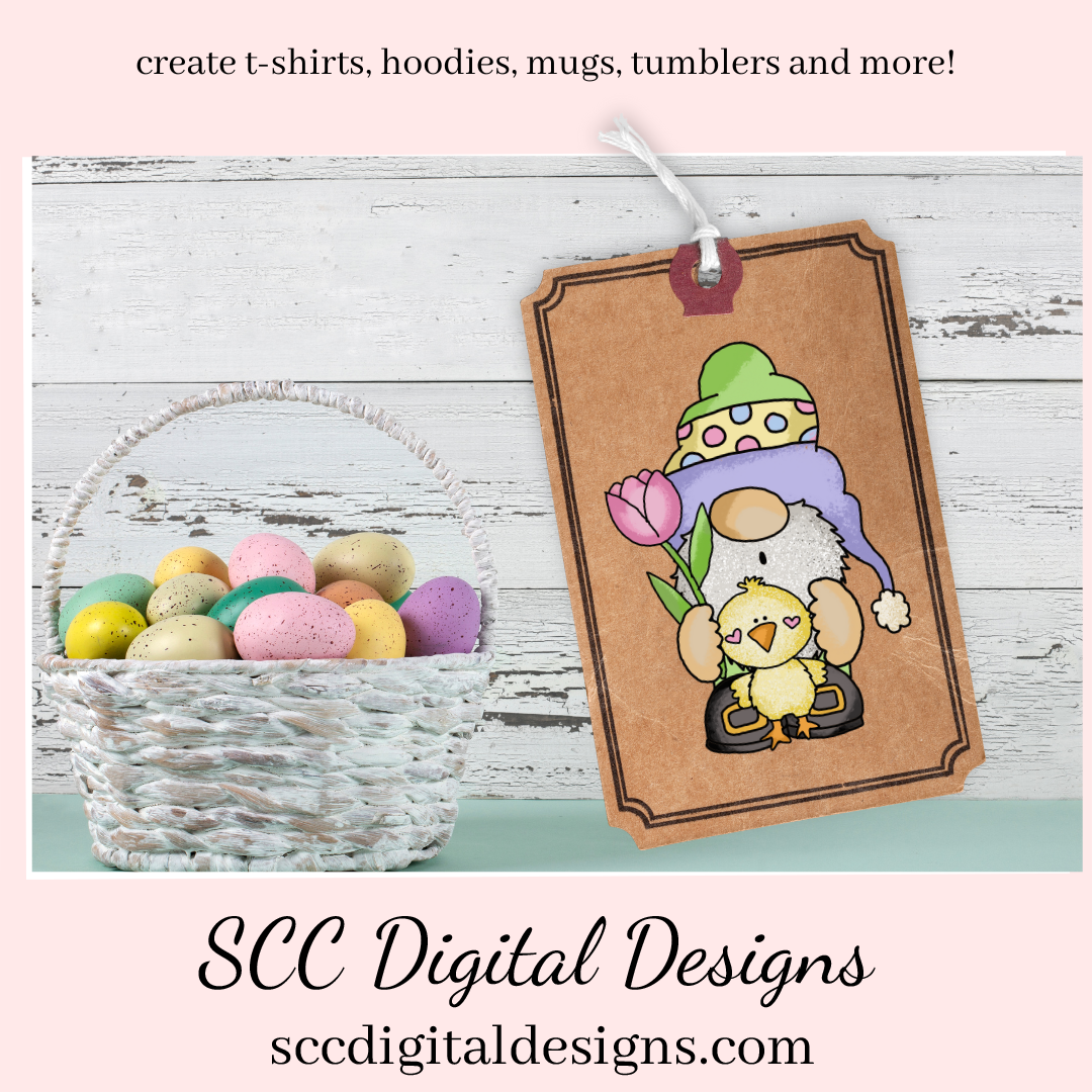 Easter Gnomes Clipart, Gnome PNG for Tumblers, Bunny Clip Art, Clipart for Stickers, DIY Gift for Her, Colored Eggs, Chick, Instant Download