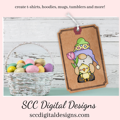 Easter Gnomes Clipart, Gnome PNG for Tumblers, Bunny Clip Art, Clipart for Stickers, DIY Gift for Her, Colored Eggs, Chick, Instant Download