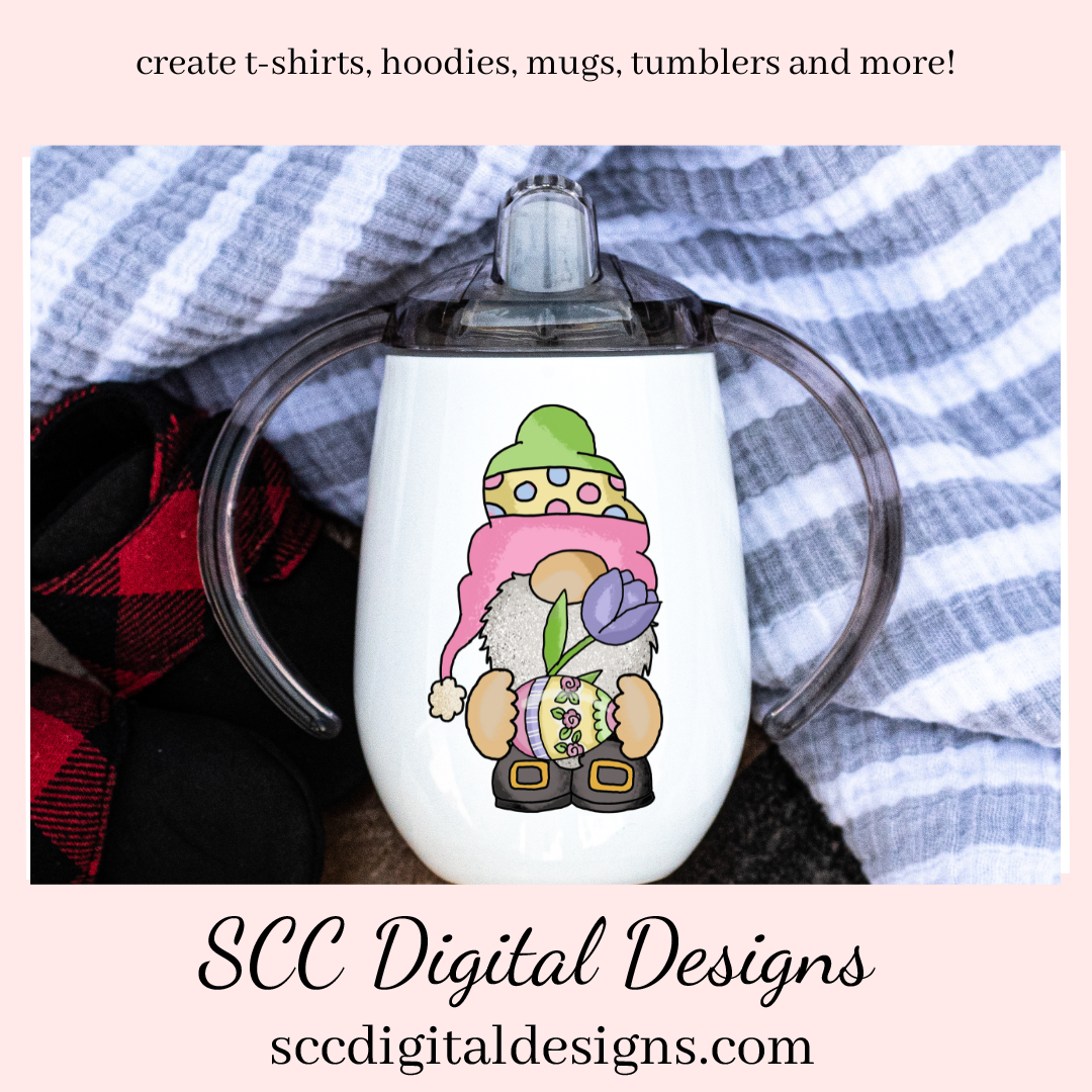 Easter Gnomes Clipart, Gnome PNG for Tumblers, Bunny Clip Art, Clipart for Stickers, DIY Gift for Her, Colored Eggs, Chick, Instant Download