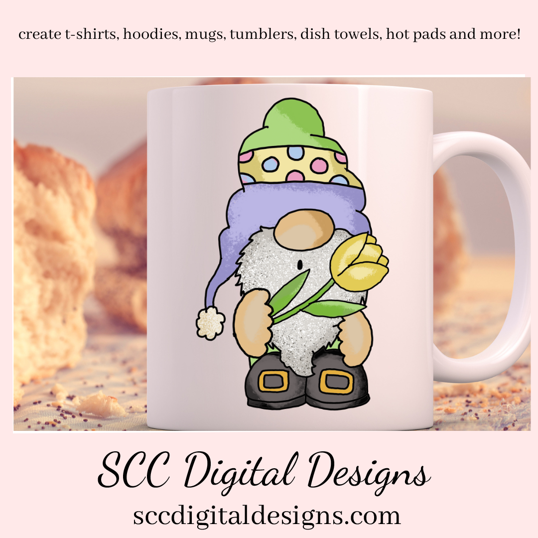 Easter Gnomes Clipart, Gnome PNG for Tumblers, Bunny Clip Art, Clipart for Stickers, DIY Gift for Her, Colored Eggs, Chick, Instant Download