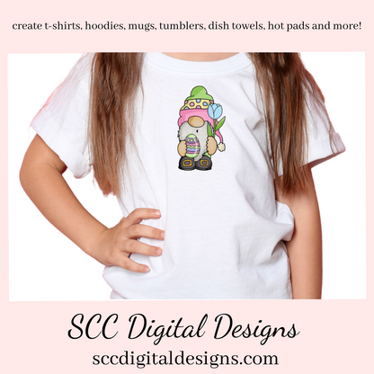 Easter Gnomes Clipart, Gnome PNG for Tumblers, Bunny Clip Art, Clipart for Stickers, DIY Gift for Her, Colored Eggs, Chick, Instant Download