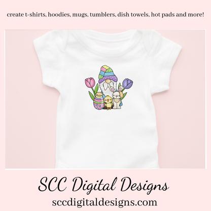Our Easter gnome clipart is great to create holiday home decor, coffee mugs, gnome png for tumblers, and stickers, t-shirts & hoodies for kids, and so much more! Clipart for Stickers, DIY Gift for Her, Colored Eggs, Chick, Instant Download, DIY Easter Gifts, Easter Designs, Spring Clipart png, Gnome lover Gift