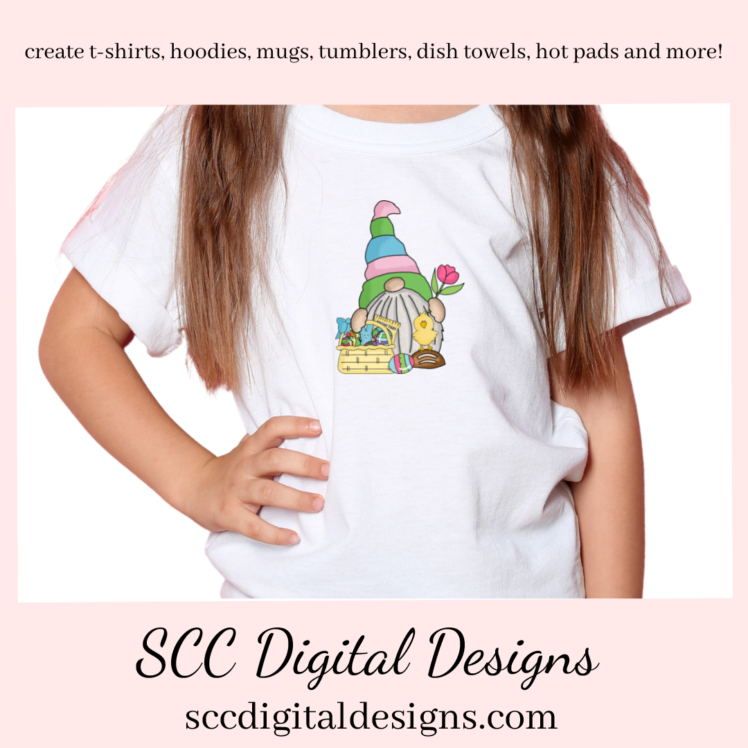 Our Easter gnome clipart with colored eggs and Easter baskets is an instant download and is great to make diy Easter gifts, gnome png for tumblers, and stickers, Easter t-shirts & hoodies for kids, and so much more! Clipart for Stickers, DIY Gift for Her, Easter Designs, Spring Clipart png, Gnome lover Gift, Colored Eggs & chick