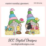 Our Easter gnome clipart with colored eggs and Easter baskets is an instant download and is great to make diy Easter gifts, gnome png for tumblers, and stickers, Easter t-shirts & hoodies for kids, and so much more! Clipart for Stickers, DIY Gift for Her, Easter Designs, Spring Clipart png, Gnome lover Gift, Colored Eggs & chick