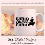 Farm Sweet Farm SVG, Animal Stack, Cow, Sheep, Pig, Chicken, DIY Gift for Her, Farmhouse Kitchen Decor, Instant Download, Commercial Use Art