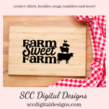 Farm Sweet Farm SVG, Animal Stack, Cow, Sheep, Pig, Chicken, DIY Gift for Her, Farmhouse Kitchen Decor, Instant Download, Commercial Use Art