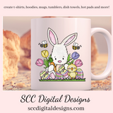 Our Easter Bunny Clipart is great to create holiday home decor, clip art to create tumblers and stickers & more. Our little rabbit png is adorable with colored eggs, spring tulips and a little chick would make adorable diy Easter gifts. Our clipart makes great diy gifts for her, is instant download after payment. Easter Designs, Commercial Use Art