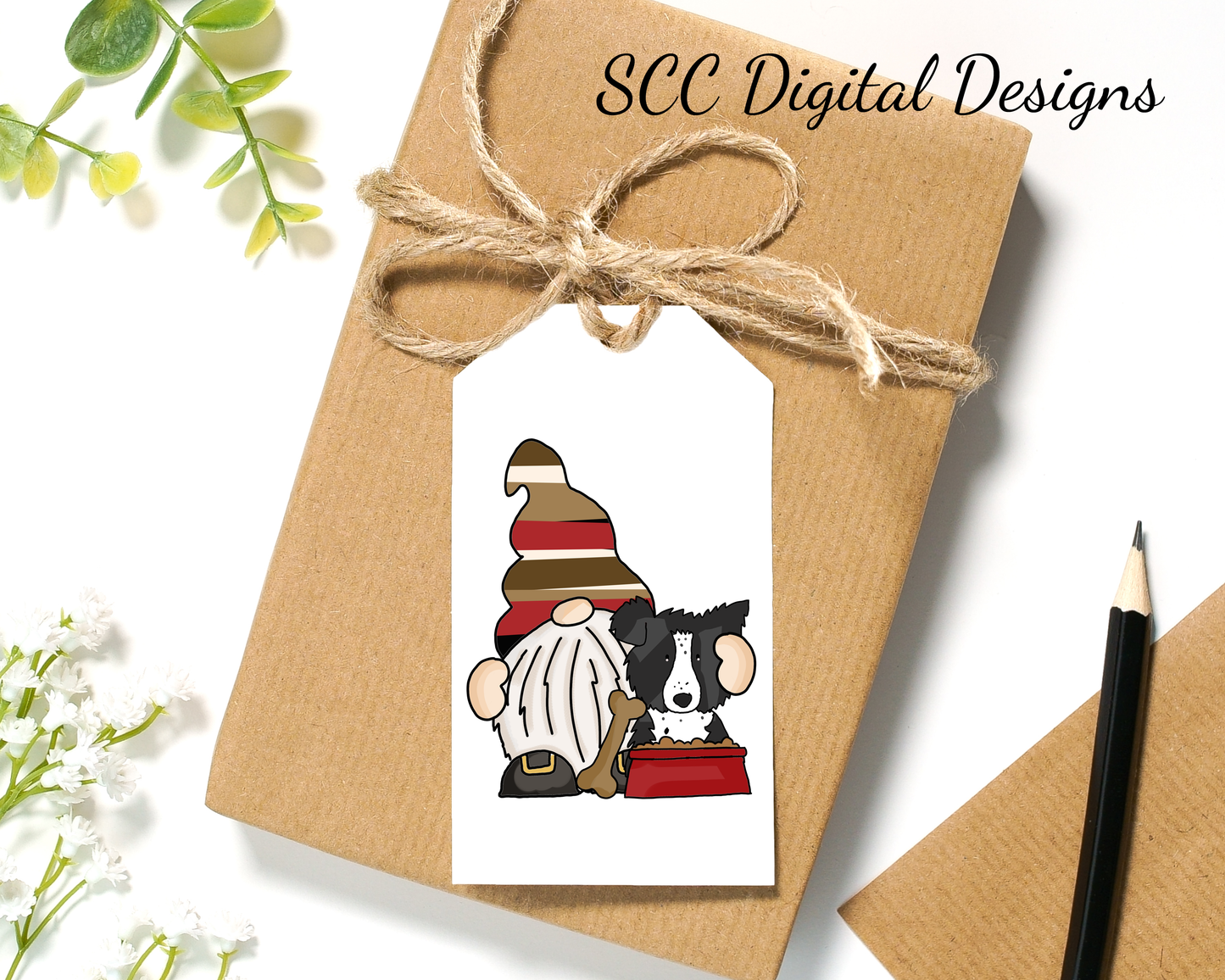 Dog Lover Gnome Printable Tags - Instant Download - Kids Party Gift Tag - School Parties Label - Dog Lover Hang Tag