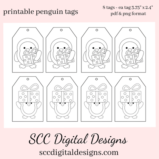 Products Copy of Printable Tags Vintage Pick Up Truck with Christmas Tree, Color Your Own Tags - 8 Tags With 4 Images - Coloring Hang Tag - Hostess Gift